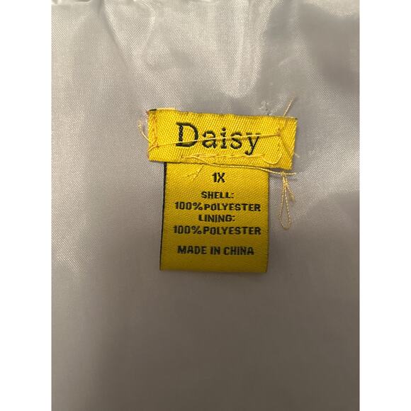 GUC Daisy Silver Puffer Cropped Puffer Jacket Warm Front Zipper Size 1X - Picture 3 of 6